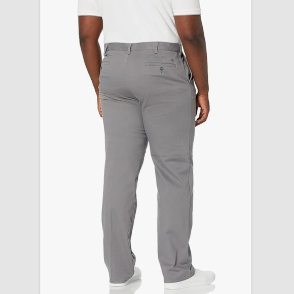 DOCKERS Men's Classic Fit Easy Khaki Pants Flat Front 48 x 34" - Burma Grey NWT - Picture 2 of 8